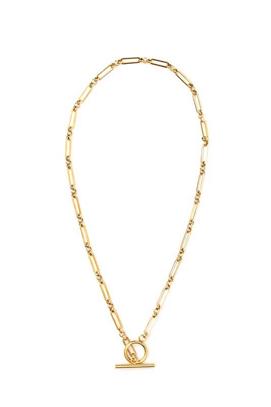 18K STAINLESS STEEL TOGGLE CHAIN NECKLACE